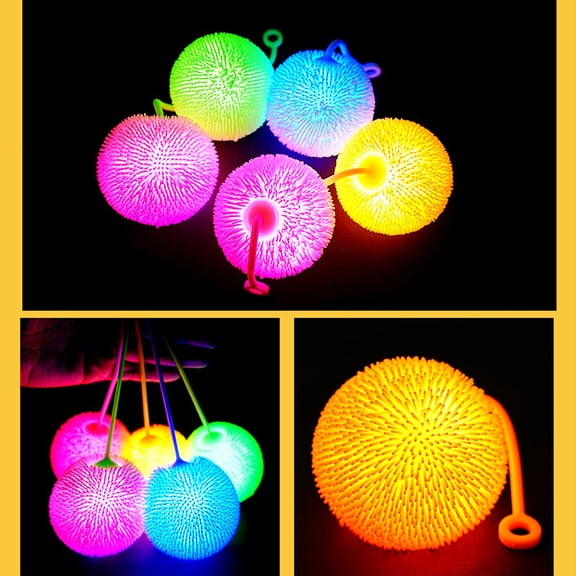 Glowing Expanding Sphere With Double Five-Pointed Star Shape, Flashing Colorful Stretch Ball, Soft Transforming Sensory Novelty For Adults, Random Color Handheld Party Gift,1pc:random