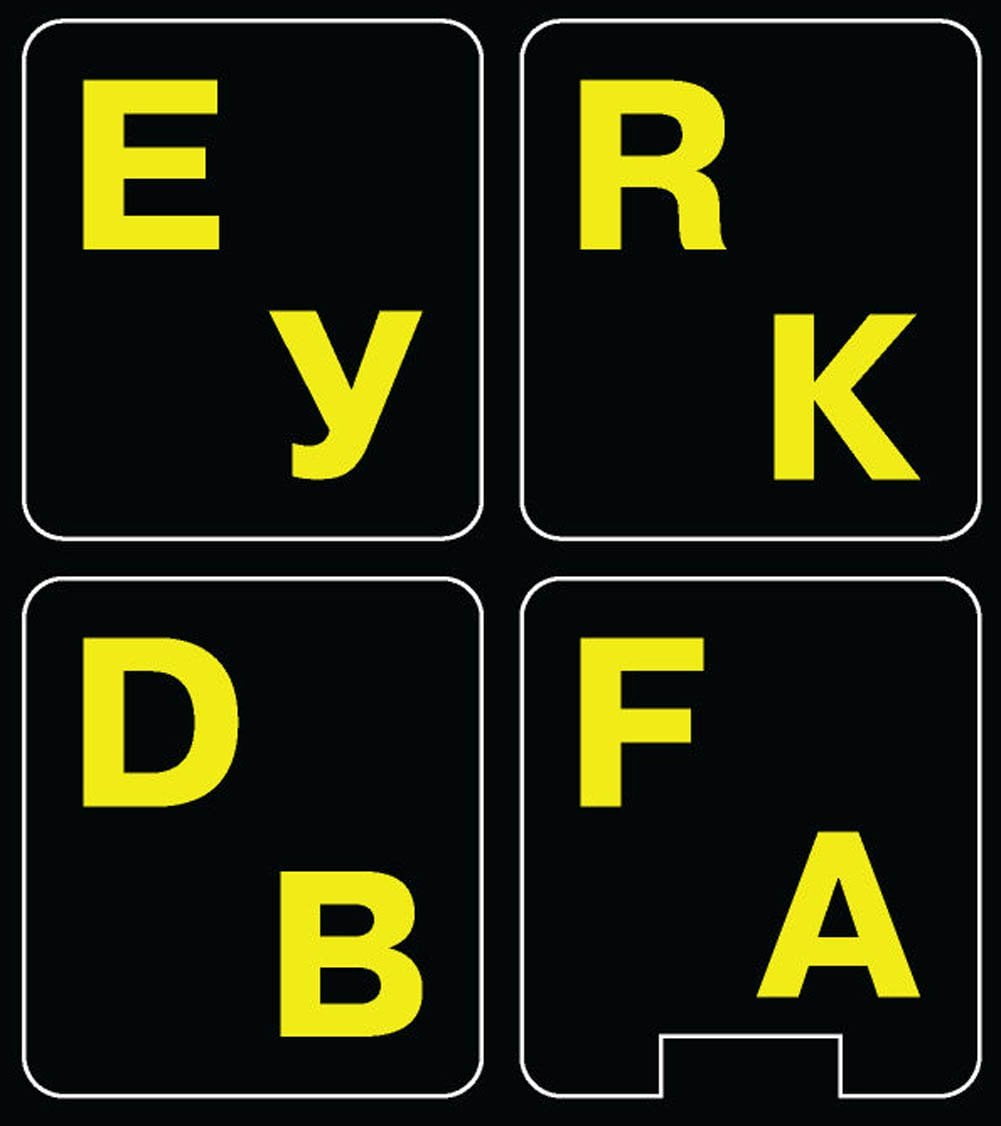 Glowing Fluorescent Spanish - English Keyboard Decals