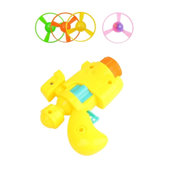 Glowing Flying Disc Cat Launcher Set, Interactive Pet Toy with 4 Propellers, Manual Disc Gun for Indoor Outdoor Exercise, Nighttime Fun Fetch Chasing Game