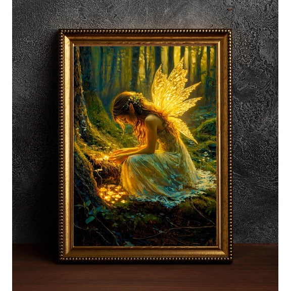 Glowing Forest Fairy Poster Enchanted Woodland Fantasy Art Wall Decor 8x12 UNFRAMED