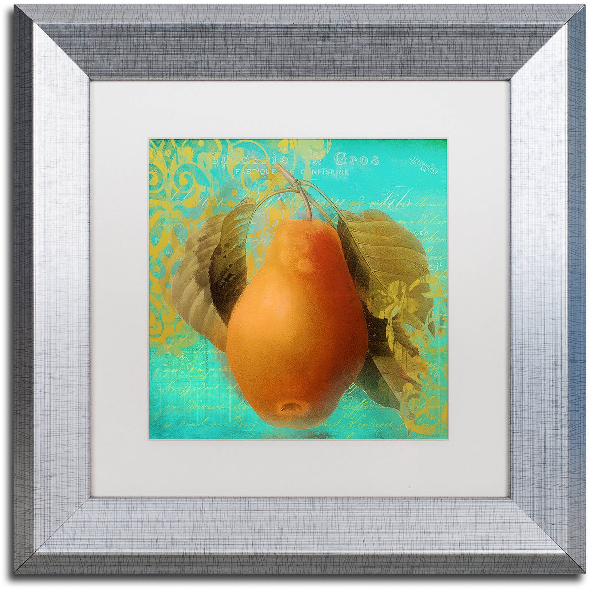 "Glowing Fruits IV" Canvas Art by Color Bakery White Matte, Silver Frame