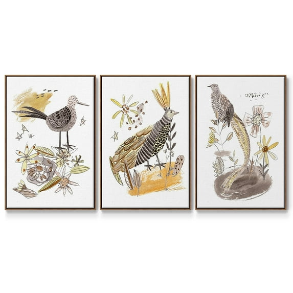 Glowing Garden at Dusk I - Framed Premium Gallery Wrapped Canvas L Frame 3 Piece Set - Ready to Hang