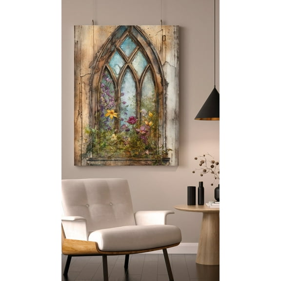 Glowing Geometrics - Stained Glass Canvas Wall Art