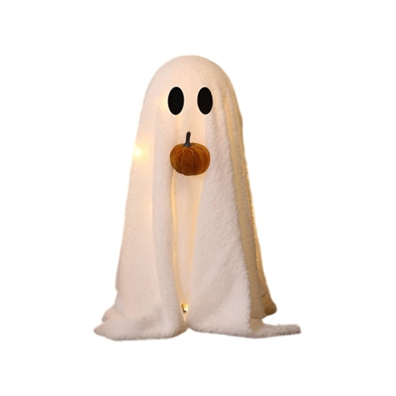 Glowing Ghost Halloween Decorations for Home, LED Light Up Spooky Tabletop Decor, Festive Indoor Figurine for Fireplace, Party Centerpiece, Fall Seasonal Spooky Decor