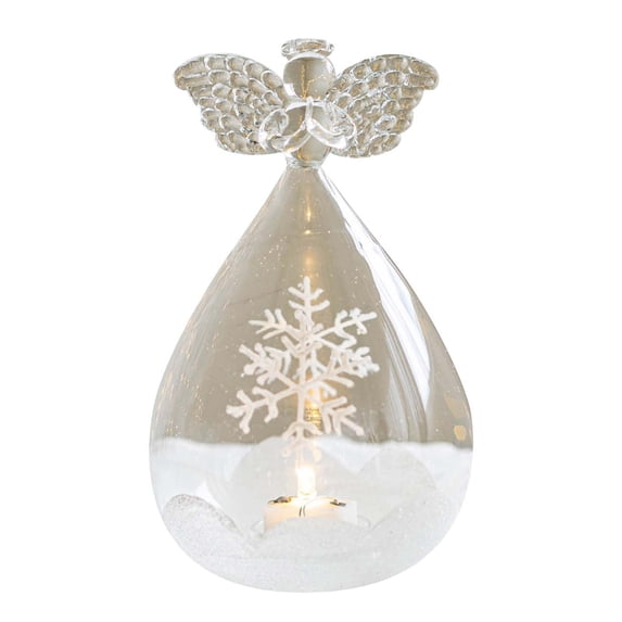 Glowing Glass Angel Christmas Table LED Lighted Desktop Ornament For Holiday Atmosphere & Photo Prop Transformer Ornament Clues Ornament Ornament Christmas Decorations Glass Christmas Ornament