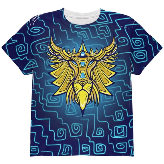 Glowing God Lion Gold All Over Youth T Shirt Multi YSM