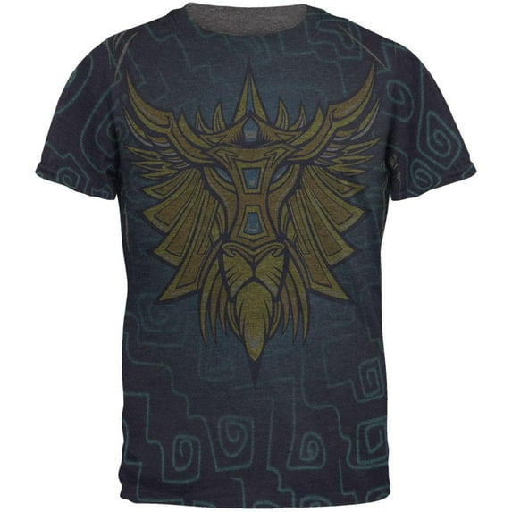 Glowing God Lion Gold Mens Soft T Shirt Charcoal LG