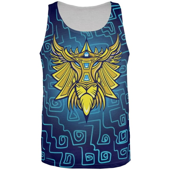 Glowing God Lion Gold Mens Tank Top Multi MD