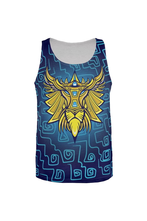 Glowing God Lion Gold Mens Tank Top Multi X-LG