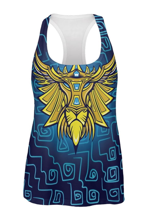Glowing God Lion Gold Womens Work Out Tank Top Multi X-LG