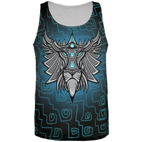 Glowing God Lion Grey Mens Tank Top Multi LG