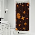 thumbnail image 1 of Glowing Halloween Icons Pattern Shower Curtain 36"x72" ,Bathroom Decorative Shower Curtains Set with 12 Hooks,Modern Waterproof Washable Shower Curtain, 1 of 6