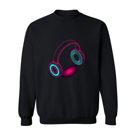 Glowing Headphones Sweatshirt Women -Image by Shutterstock, Female 4X-Large