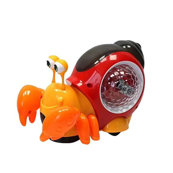 Glowing Hermit Crab Electronic Toy, Crawling Music and Colorful Lights Interactive Pet, Family Fun Game and Sensory Play Toy for Youngsters