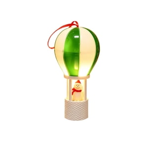 Glowing Hot Air Balloon, Christmas Snowman Style, for Christmas Tree Decorations and Party Table Settings.