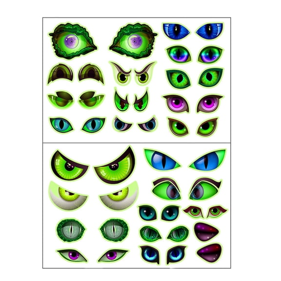 Glowing In Dark Halloween Peeking Eyes Auto Adhesive Wall Sticker For Scary Party Decorations PVC Materials