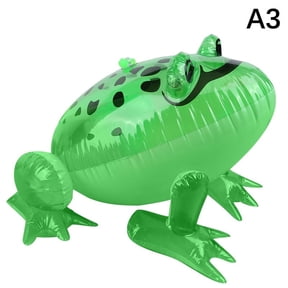 Glowing Inflatable Green Bouncing Frog Toad Ballon Jungle Animal Toy Kids Gift