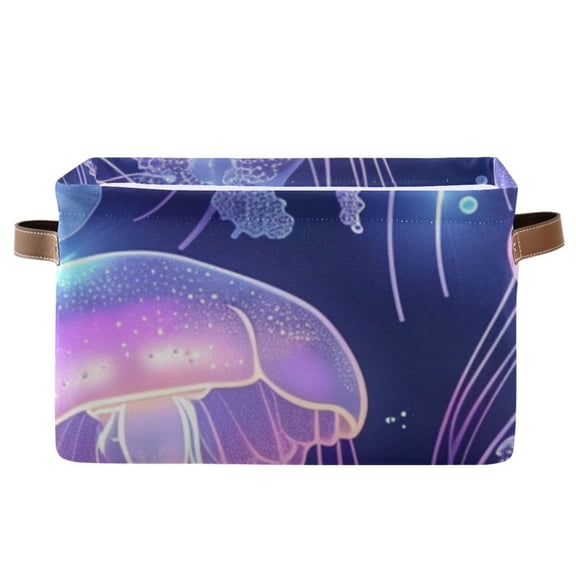 Glowing Jellyfish Bubbles Storage Bins Baskets With Handles Storage Box Clothes Organizer Organization Toys