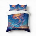 thumbnail image 1 of Glowing Jellyfish Floating In Sea Bedding Set 3 Pcs Soft Microfiber Quilt Cover For Bedroom Decor, Comforter Cover With 2 Pillowcase, 1 of 5