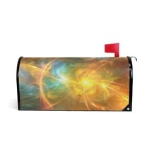 Glowing Lights and Swirls Mailbox Covers Magnetic Post Box Cover Wraps Standard Size 25.5"x21" Waterproof Home Garden Yard Outside Decor
