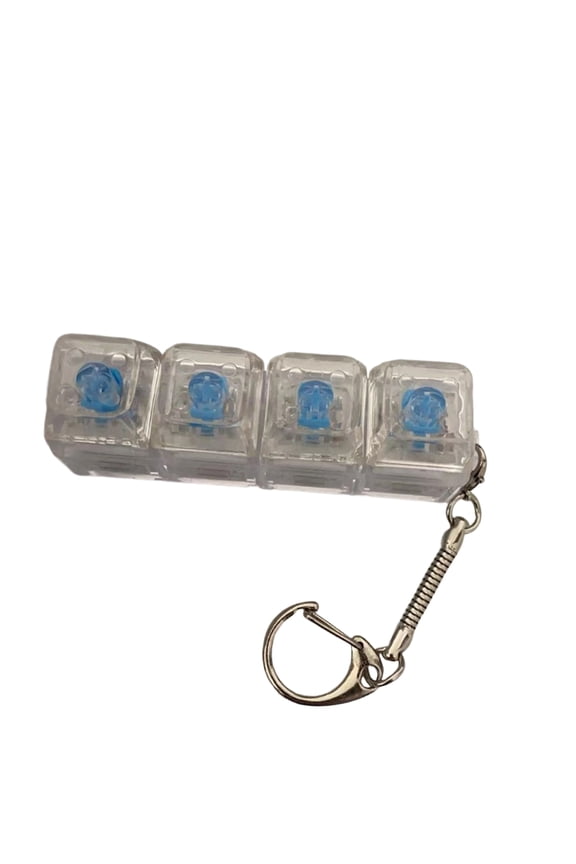 Glowing Mechanical Keyboard Transparent Switch Fidget, Light Up LED Keycap Stress Reliever, Portable Office Tech Gadget, Luminous Sensory Ornament, White