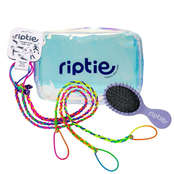 Glowing Mermaid Hair Tie Gift Set - Tangle Free & Unique by Rip Tie Hair