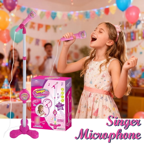 Glowing Microphone Stand With Sound For Kids And Adults Interactive Karaoke Party Prop56434