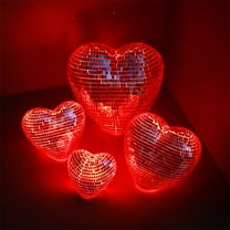 Glowing Mirror Disco Ball,Heart Shape Disco Balls,Cool Reflective Lighted Mirror Balls for DJ Club Party,Disco Dancing Party Decoration, Home Decor Heart Night Light for Bedroom,Livingroom