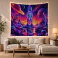 thumbnail image 1 of Glowing Monolith in Cosmic Water Landscape Dreamy Psychedelic for Sci Fi Fans Celestial Home Decor Halloween Gift Tapestry Wall Hanging for Bedroom and Living Room, 1 of 7
