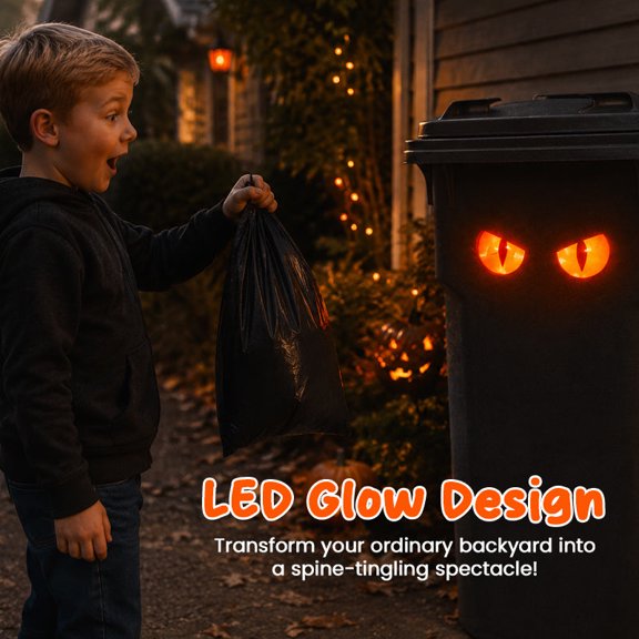 Glowing Monster Eyes Halloween Monster Decoration Easy Mount Outdoor Indoor Decor for Front Yard Fence Door Patio Entryway Trick Or Treat Display