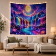 thumbnail image 1 of Glowing Moon Over Waterfalls In Starry Sky, Dreamy Fantasy For Nature Lovers, Mystical Wall Art Decor, Birthday Gift Tapestry Wall Hanging for Bedroom and Living Room, 1 of 7