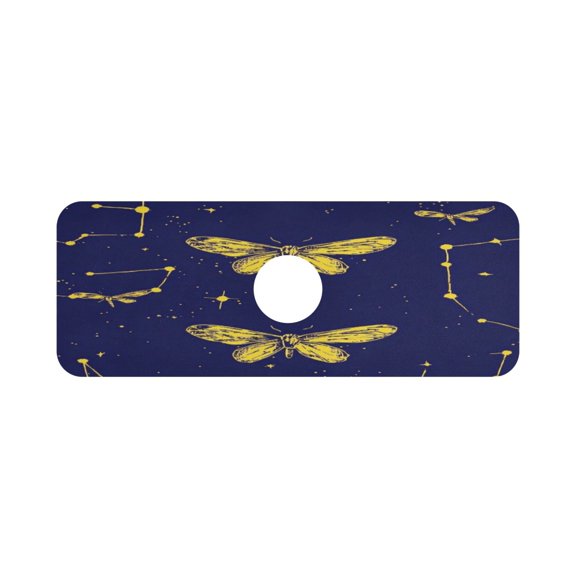 Glowing Moths in Space Single Compact Faucet Drying Pad 14.7x5.4in Absorbent Mat for Small Sinks, Vanity Countertops