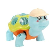 Glowing Motion Toy, Musical Walking Turtle with LED Lights, Pull String Activation, Interactive Crawling Pet for Ages 1+ Years