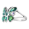 thumbnail image 1 of Glowing Mystic Butterfly Rainbow Abalone Sterling Silver Ring-7, 1 of 5