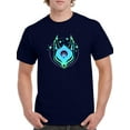 thumbnail image 1 of Glowing Neon Fox Mask T-Shirt Men -Image by Shutterstock, Male Small, 1 of 4