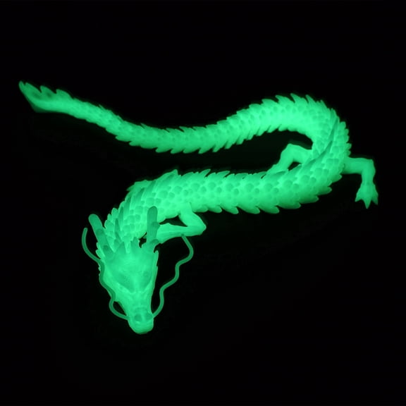 Glowing at Night 3D Printed dragon,Flexible Joint Animal lacertid Figurines,Realistic Eyes, Home Office Decor,Fidget Toy for Adults Teens Boy Festival Gifts