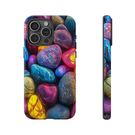 Glowing Opal Stones Beach Agate Crystal Art iPhone Case 17 to 11 Pro Max
