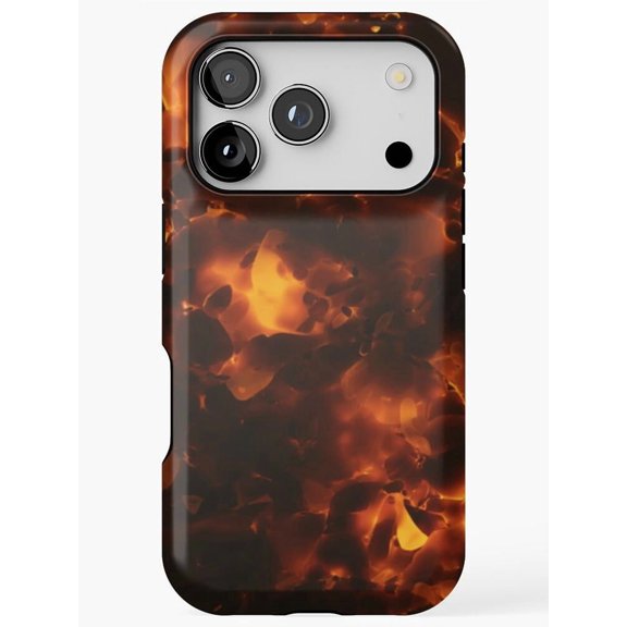 Glowing Orange Embers and Burning Coals Tough Case for Apple iPhone, Polycarbonate Shell with TPU Liner