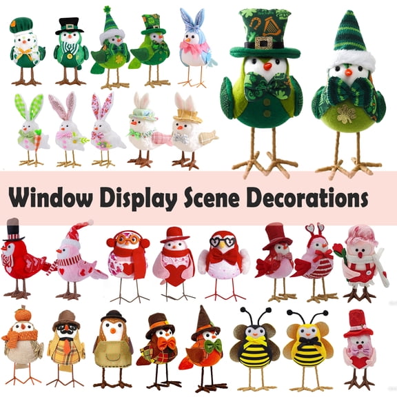 Glowing Owl Doll Figurine, LED Lighted Easter Window Decoration, Cute Holiday Party Ornament for Home Office Shelf Tabletop, Spring Festival Home Decor Gift, HAODEJW, Pink