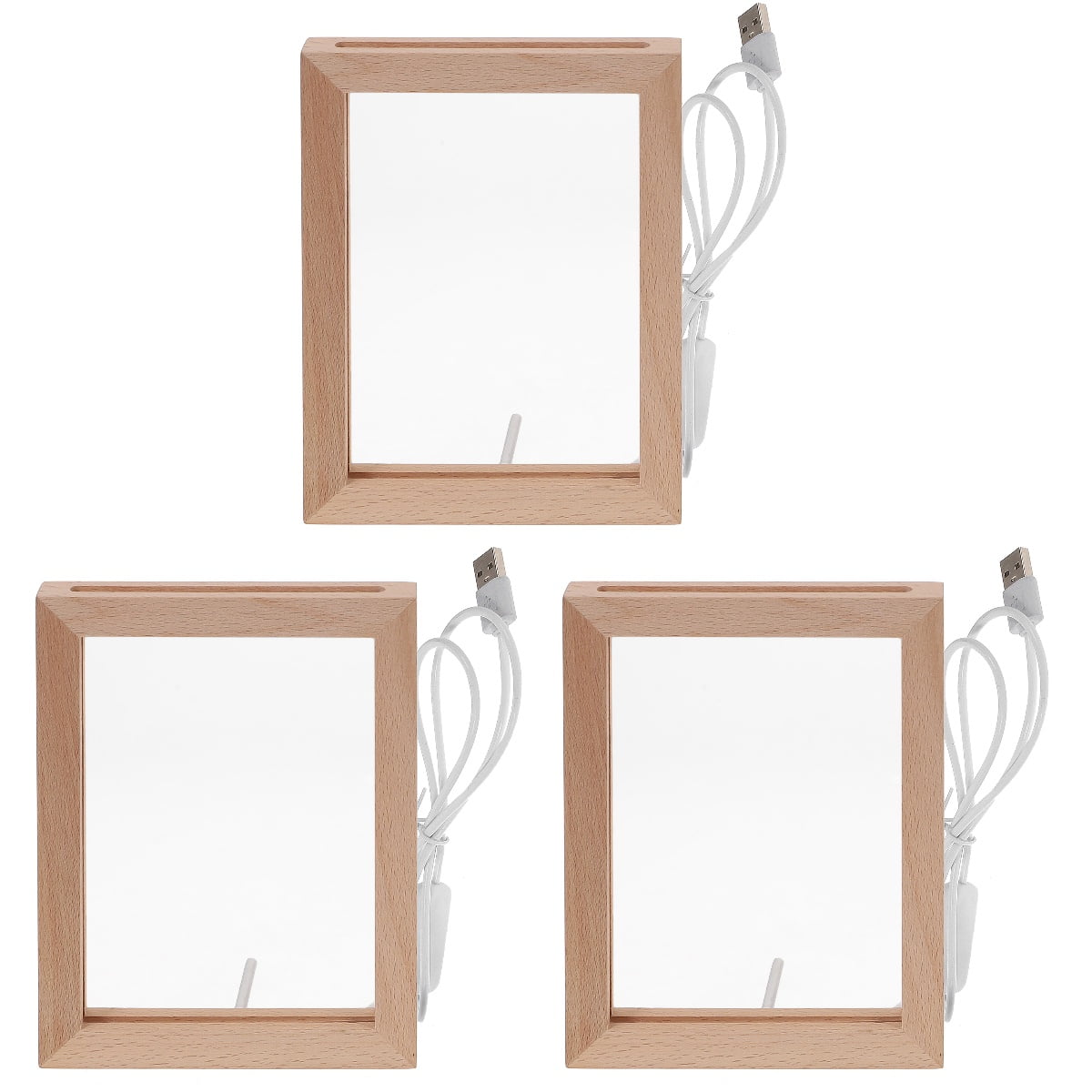 Glowing Photo Frame Night Light USB Wooden Picture Frames with LED