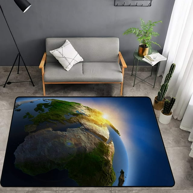 Glowing Planet Carpet Blue Starry Sky Area Rug Outer Space Floor Mat Glowing Planet Carpet Blue Starry Sky Area Rug Outer Space Floor Mat