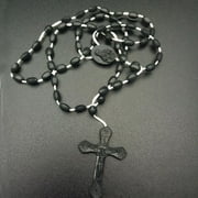 LINRONG Glowing Plastic Catholic Rosary Necklace Cross Luminous Religious Necklace PURPLE