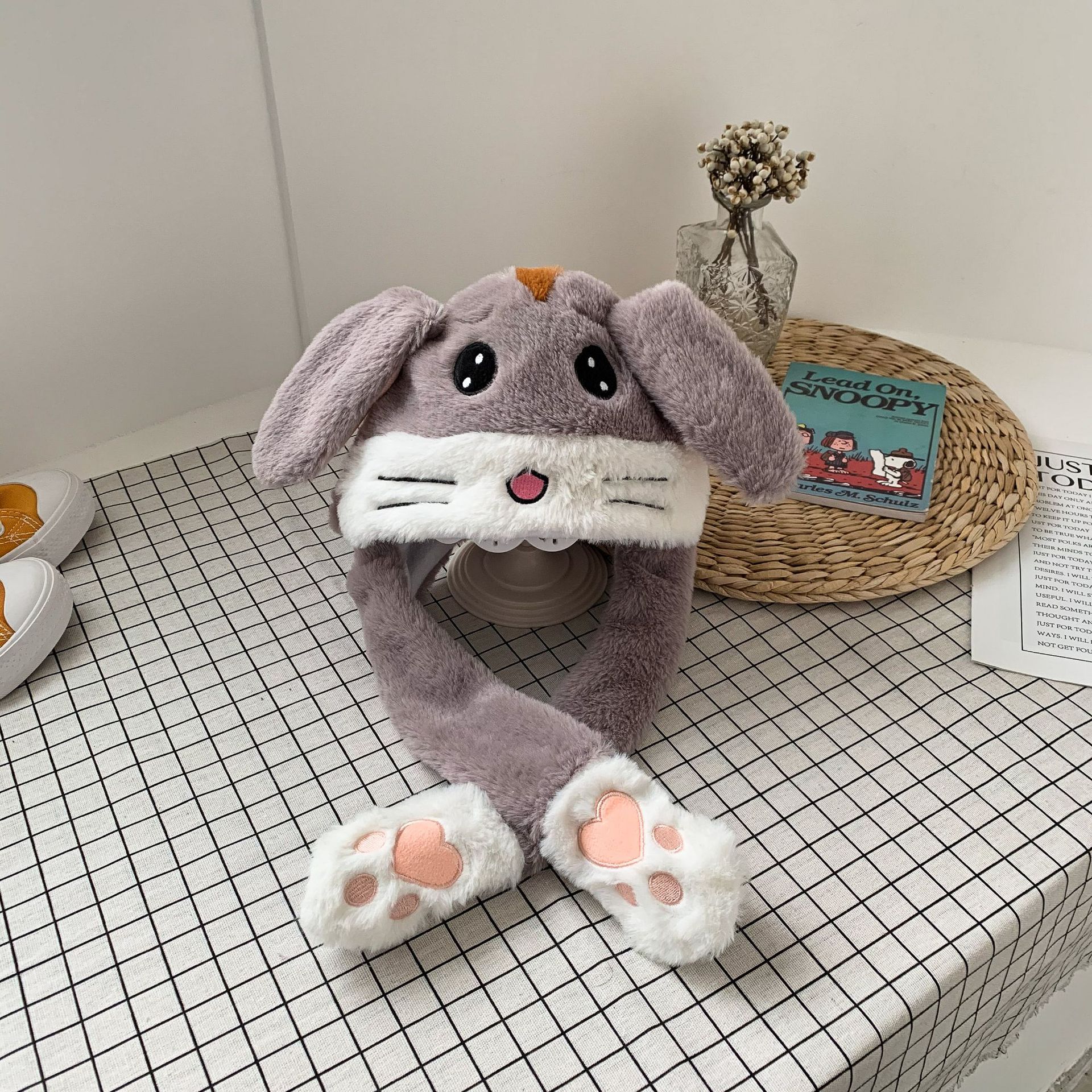 Chapeau Lapin Oreilles Mobiles Avec Pattes - Déguisement Mignon Pour Enfants, Filles, Soirées, Halloween, Noël, Cadeau Amusant - 6