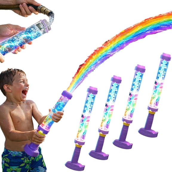Glowing Rainbow LED Water Blaster, Creative Squirt Water Gun, Firework Spray Water Soaker Toy for Pool Party, Outdoor Summer Water Games Fun