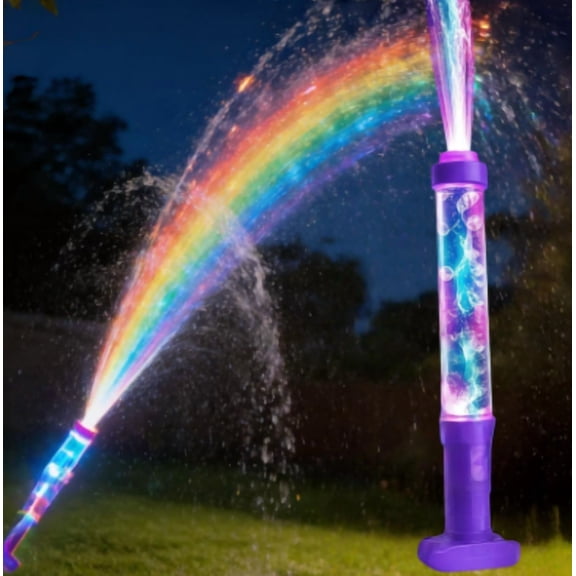 Glowing Rainbow LED Water Blaster – Firework Spray Soaker with LED Lights, Pool Party Outdoor Summer Fun