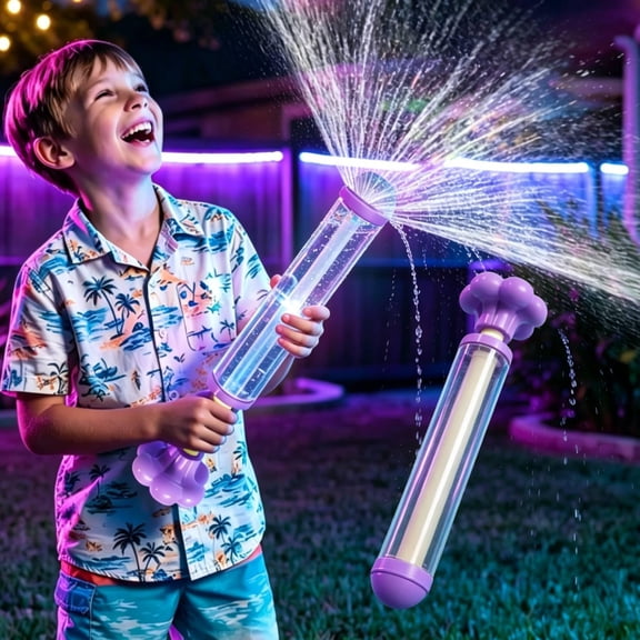 Glowing Rainbow LED Water Blaster, Fireworks Water Gun, Glowing Rainbow Water Blaster: Summer Fun that Pops Like Magic, Light-Up Splash Blasters for Pool Party, Outdoor Playing Toys