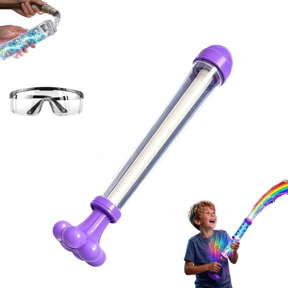 Glowing Rainbow LED Water Blaster,Fireworks Water Spray Gun | Pull Push,Led Light,Durable And Sturdy,Comfortable Grip,For Outdoor Summer Water Games