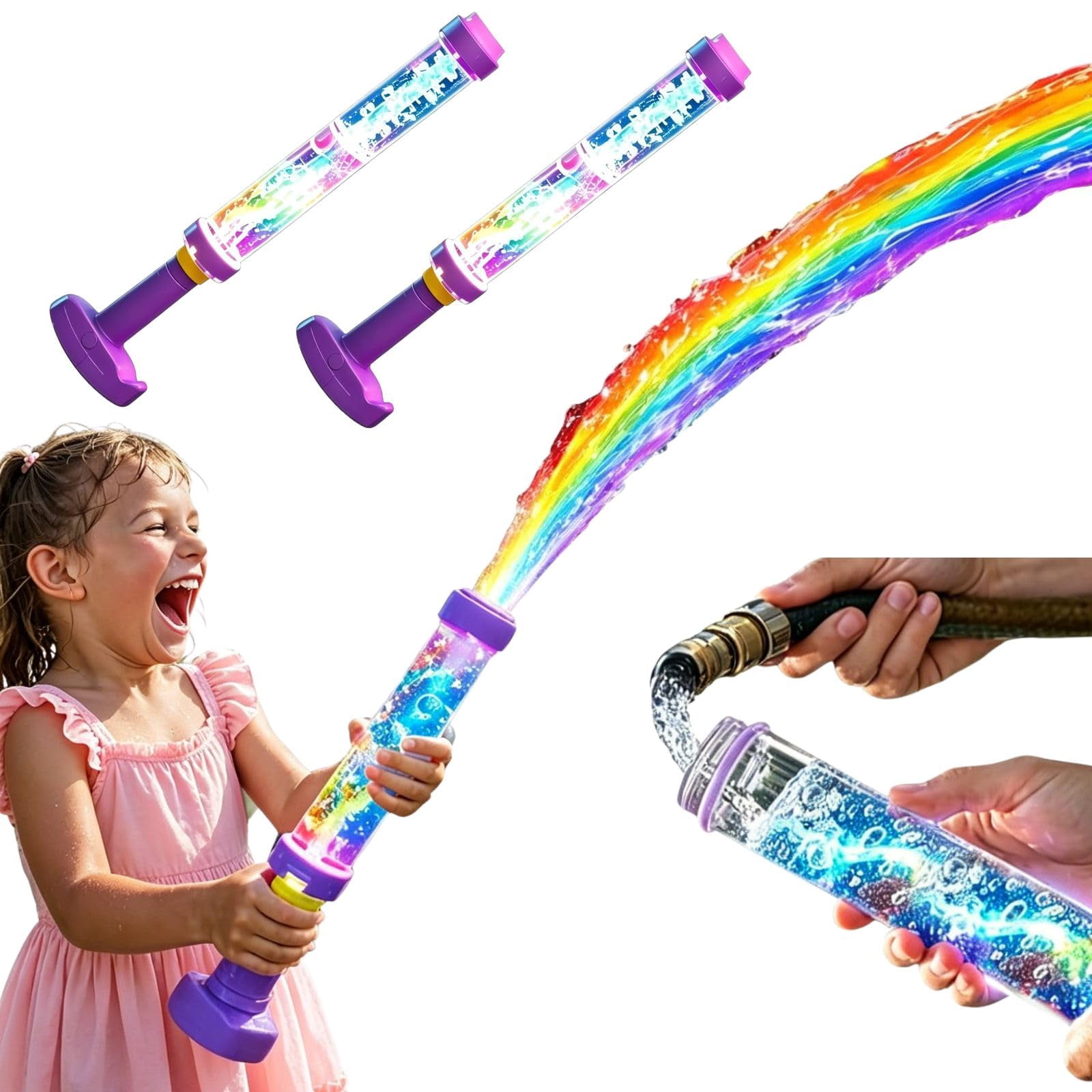Glowing Rainbow LED Water Blaster, Glowing Rainbow Water Blaster, Summer Fun that Pops Like Magic, Suitable for Pool Parties and Outdoor Activities