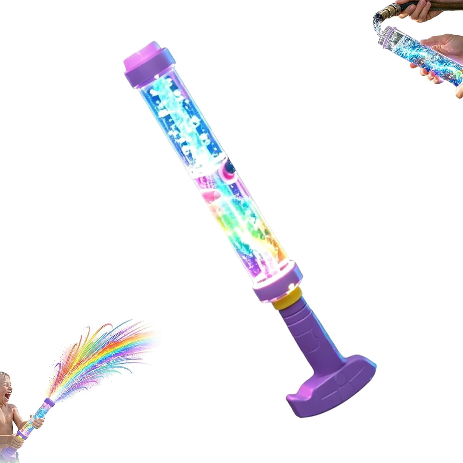Glowing Rainbow LED Water Blaster - Glowing Rainbow Water Blaster, for Pool Party Outdoor Summer Waters, Summer Fun that Pops Like Magic (1Pcs)
