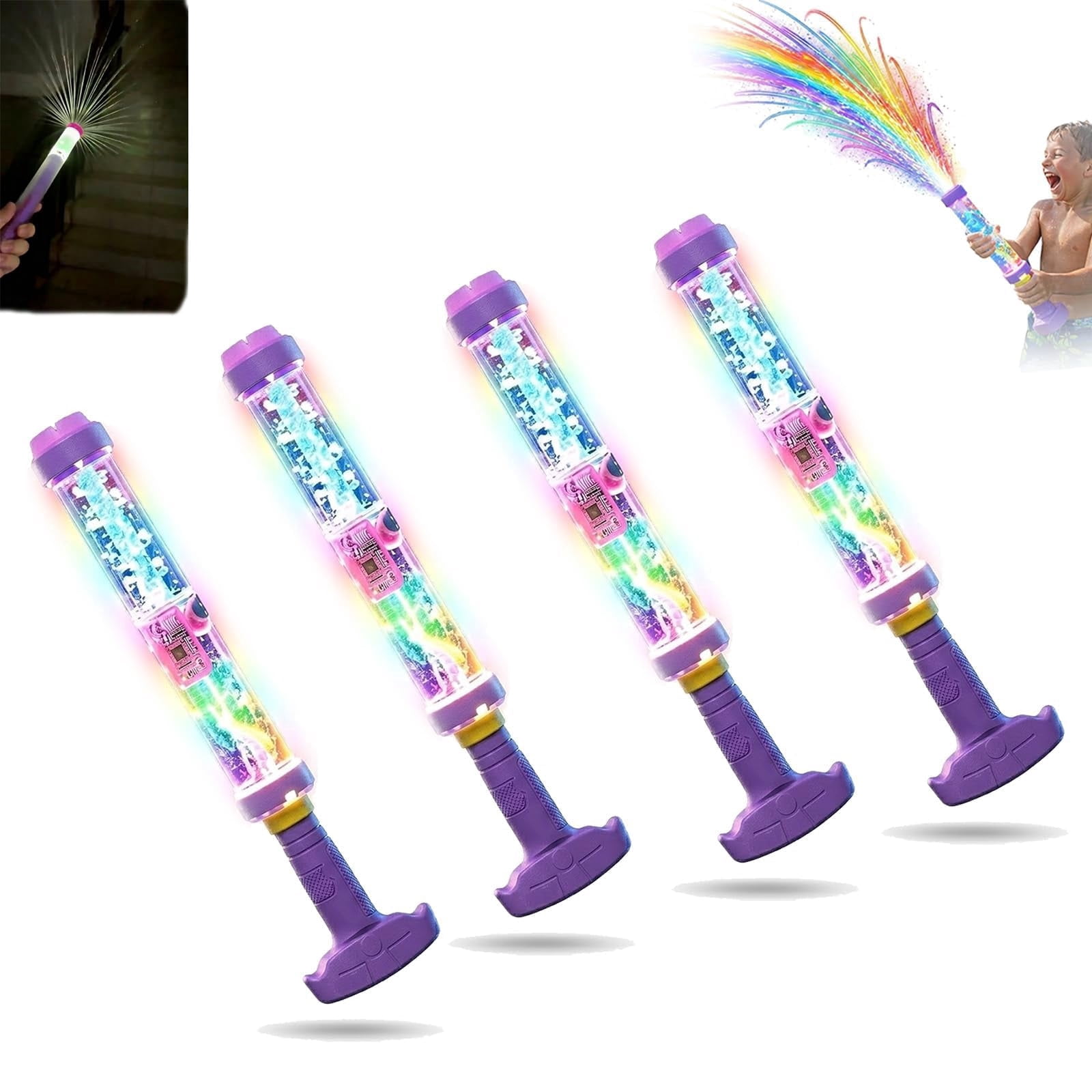 Glowing Rainbow LED Water Blaster – Magic LED Water Gun, Pull‑Out High‑Pressure Rainbow Spray for Pool Party, Backyard, Beach & Summer Outdoor Games